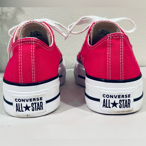 Converse Chuck Taylor All Star Double Stack Platform Low-tops. Hot Oz Pink. - Picture 8 of 11